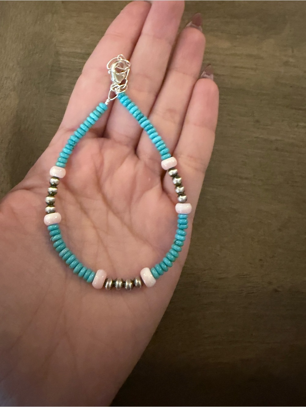 Sterling silver turquoise anklet 9 to 11 inches